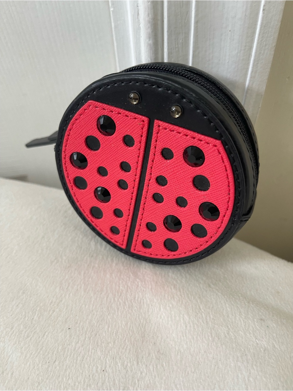 kate spade Ladybug Coin Pouch - Pink and Black